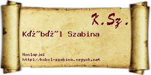 Köböl Szabina névjegykártya